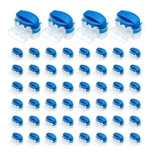 50 Piece 3 Way Electrical Wire Connectors Locks Self Stripping NEW